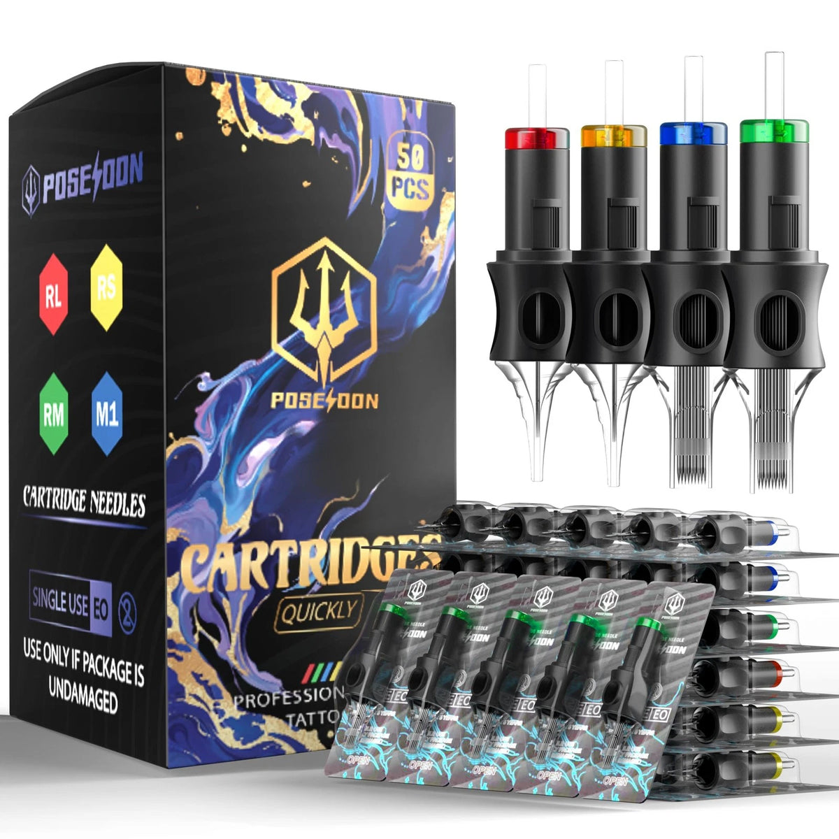 50PCS Tattoo Cartridge Needles Assorted for