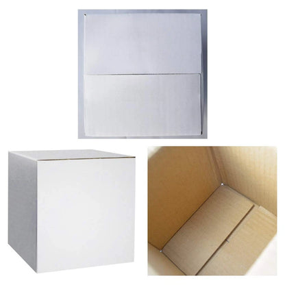 Set of 10 Shipping Boxes 4x4x4 White Cardboard Kraft