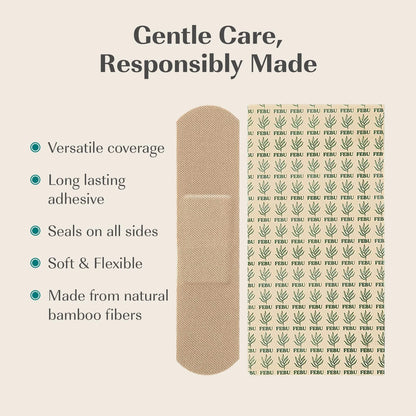 100 Strips Bamboo Fabric Bandages for Standard One Size