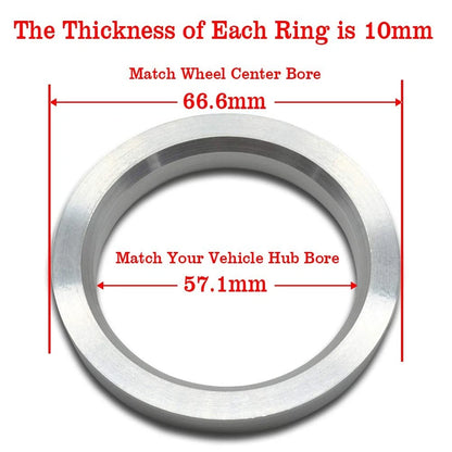 Hub Centric Rings 66.6 to 57.1 for Audi A3 A4 Q3 S3