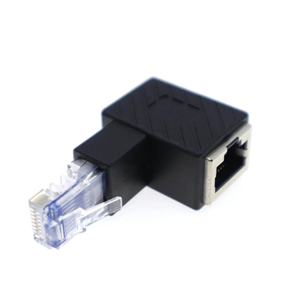 90 Degree Down Angle RJ45 Male to Female Adapter Network Extension Connector