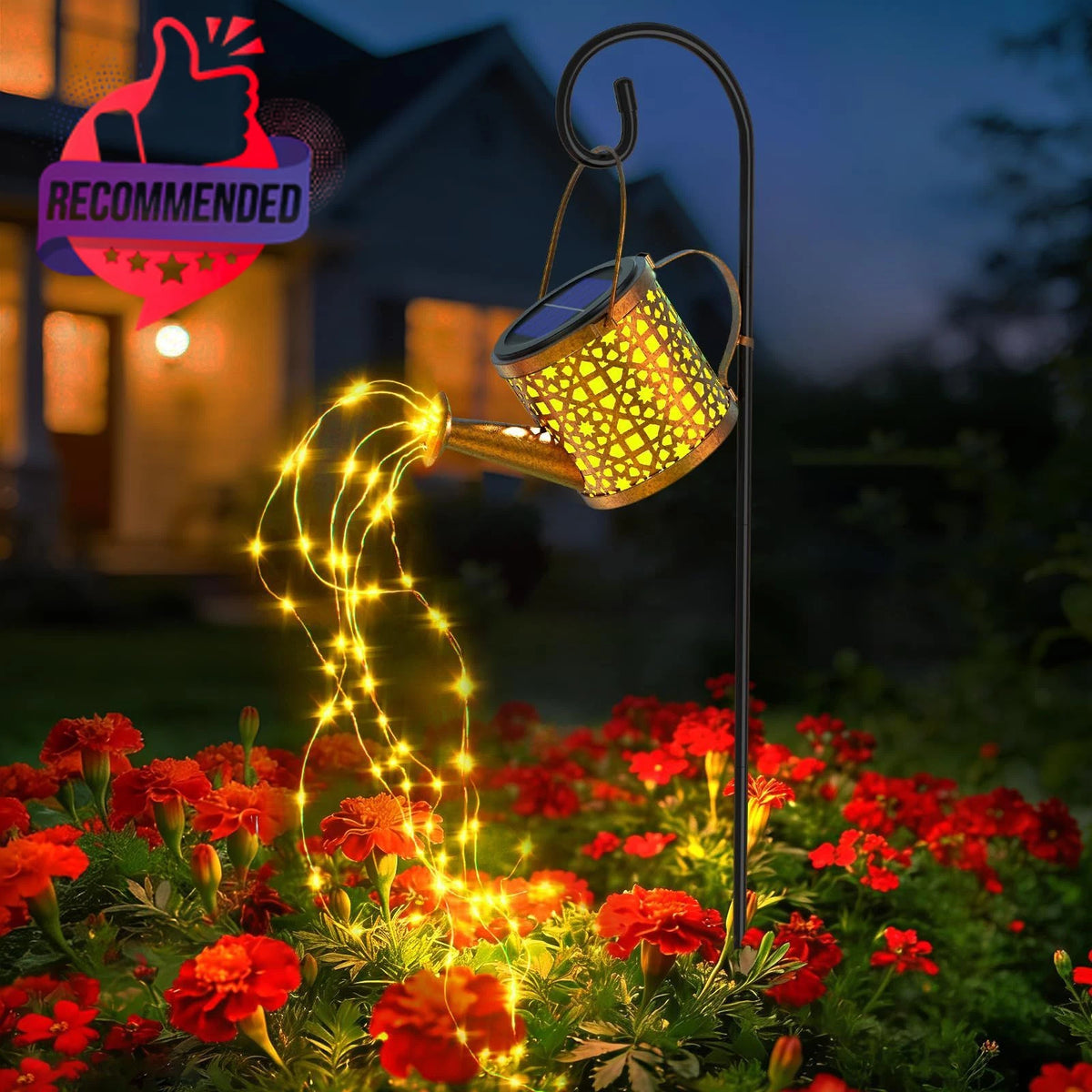 Solar Watering Can Lights for Outdoor Use - Waterproof Warm White