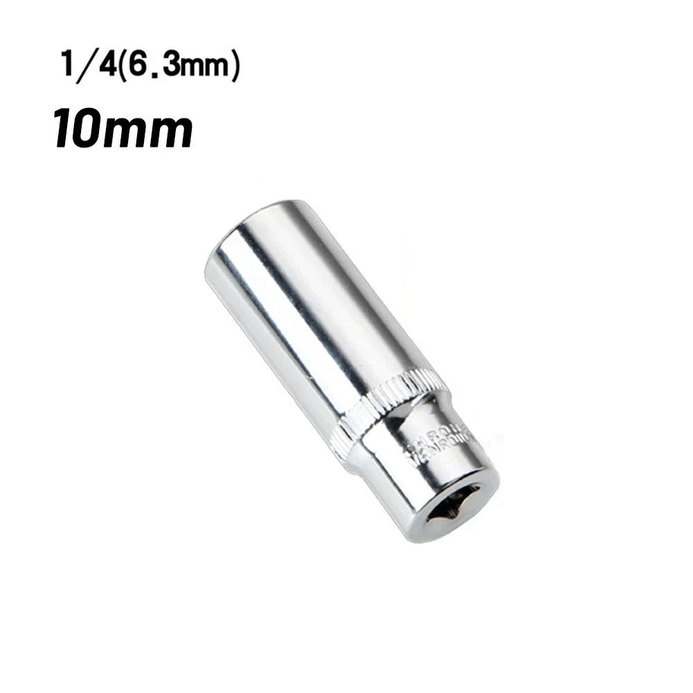 10mm 1/4in Square 6 Point Drive Socket for DIY Repair Tool