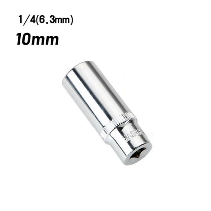10mm 1/4in Square 6 Point Drive Socket for DIY Repair Tool