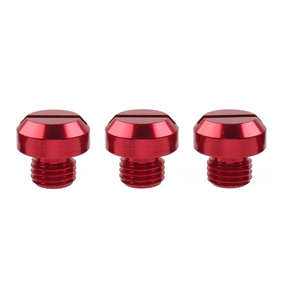 3X M10x1.25 Motorcycle Mirror Hole Blanking Plugs Red