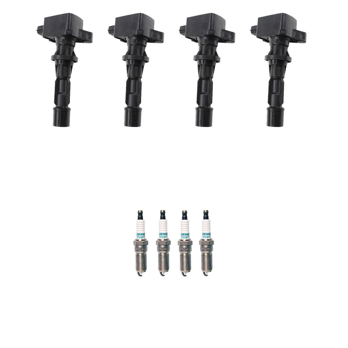 Set of 4 Ignition Coils & Spark Plugs for Mazda 3 6 CX-7 (2004–2012)