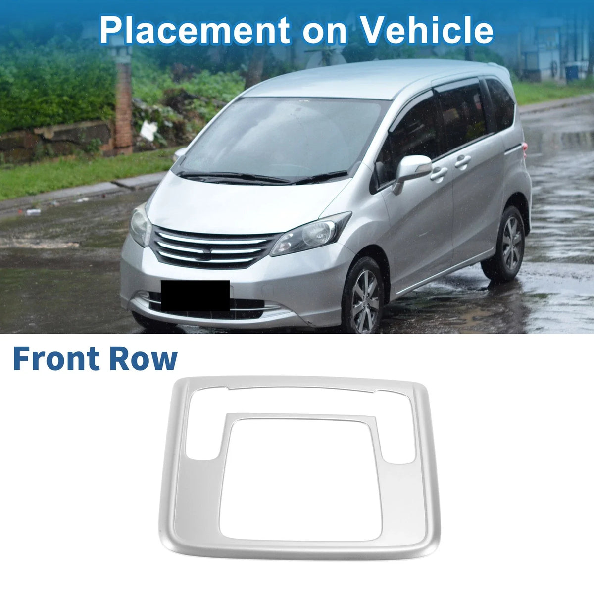 Front Row Light Trim Bezel for Honda Freed (2024–2025) Silver Tone