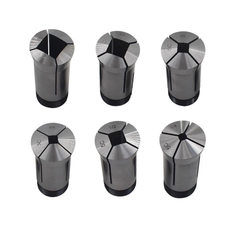 6 Pcs 5C Square Collets Set for Precision Machining (1/4, 5/16, 3/8, 1/2, 5/8, 3/4)