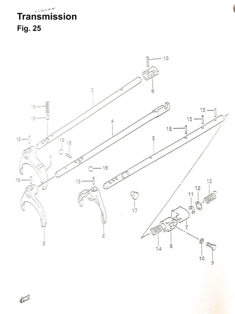 Locating Pin Transmission Roller Shaft for Samurai (1985–1995)