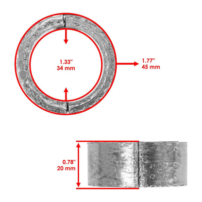 2 Exhaust Pipe Gasket for Yamaha V Star 1100 (1999–2009) MG219AA1005, 4NK147140000