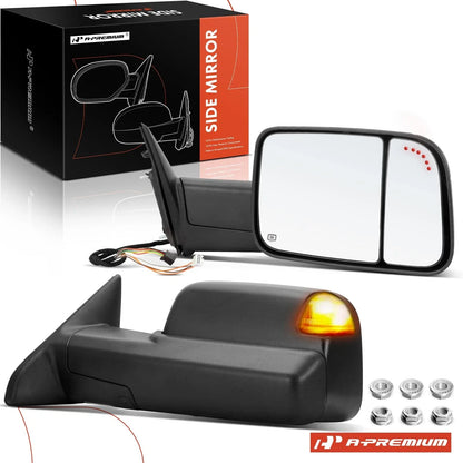 Pair Power Towing Mirrors with Signal Light for Dodge Ram 1500