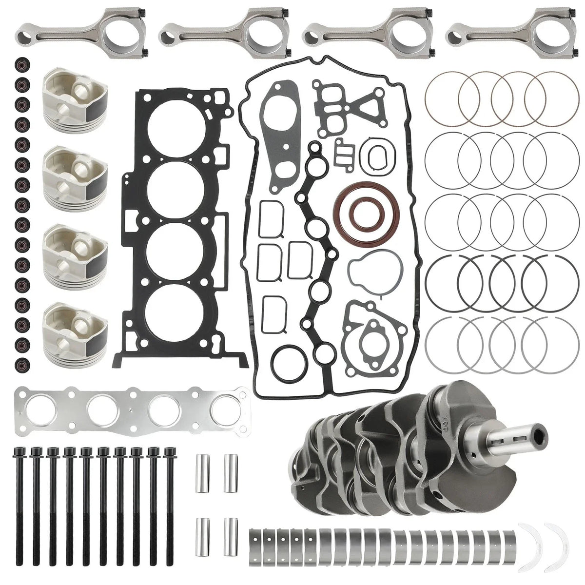 G4KE Engine Overhaul Rebuild Kit & Crankshaft & 4X Con Rods for Hyundai KIA 2.4L (2011–2016)