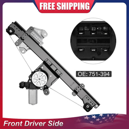 Power Window Regulator Front LH w/ Motor for Nissan Sentra (2013–2019) 751-394