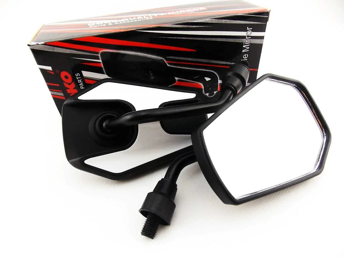 Black White Hex Soko Mirrors for Suzuki GSX750S Katana (1982-1983)