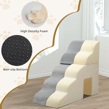 5 Non-Slip Memory Foam Pet Stairs for Dogs and Cats (In/Outdoor)