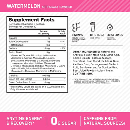 Amino Energy for Pre Workout (Pack of 1) - Watermelon Flavor