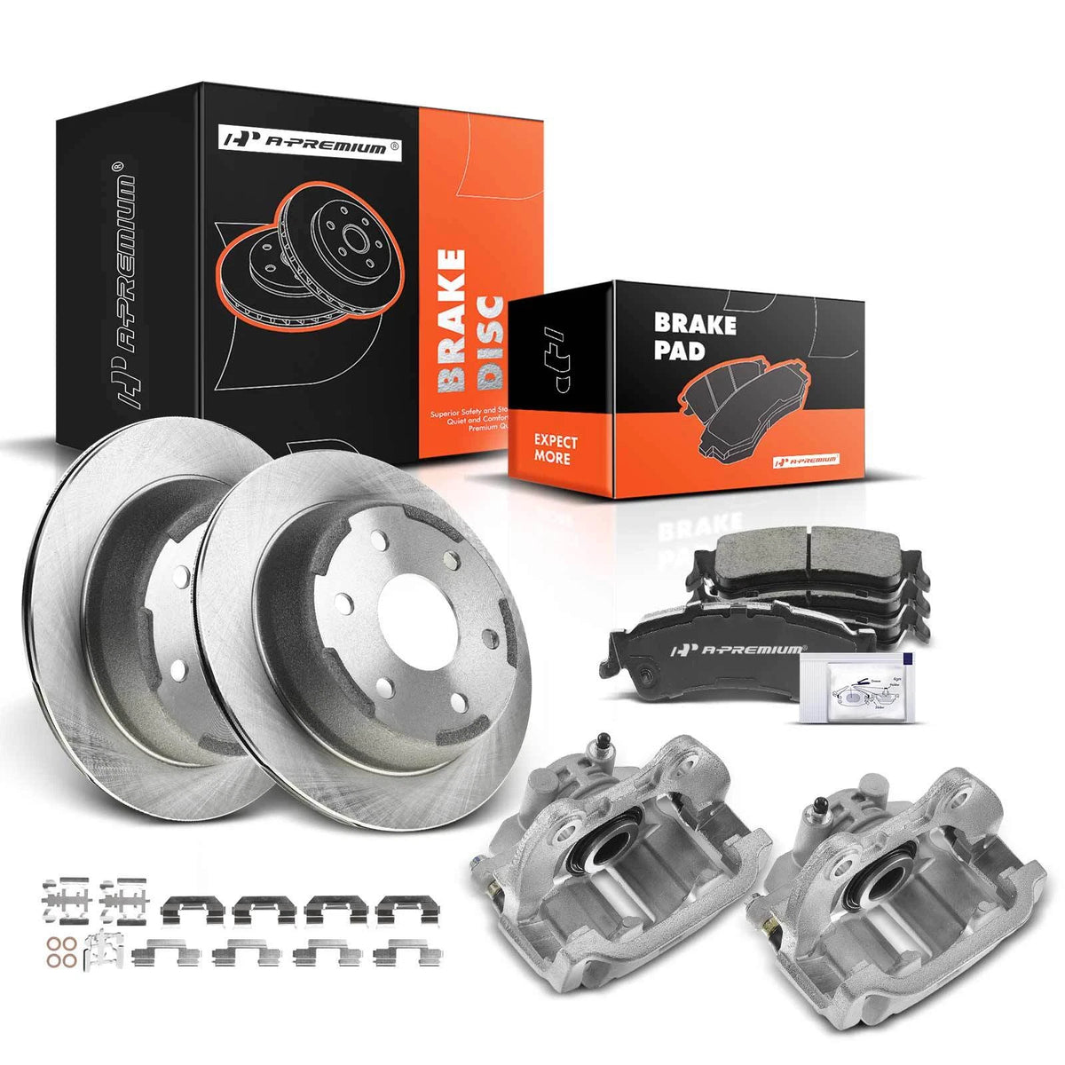 Set of 8 Rear Disc Brake Rotors & Ceramic Pads for Chevy Silverado (56827R, 662642, 18A952)