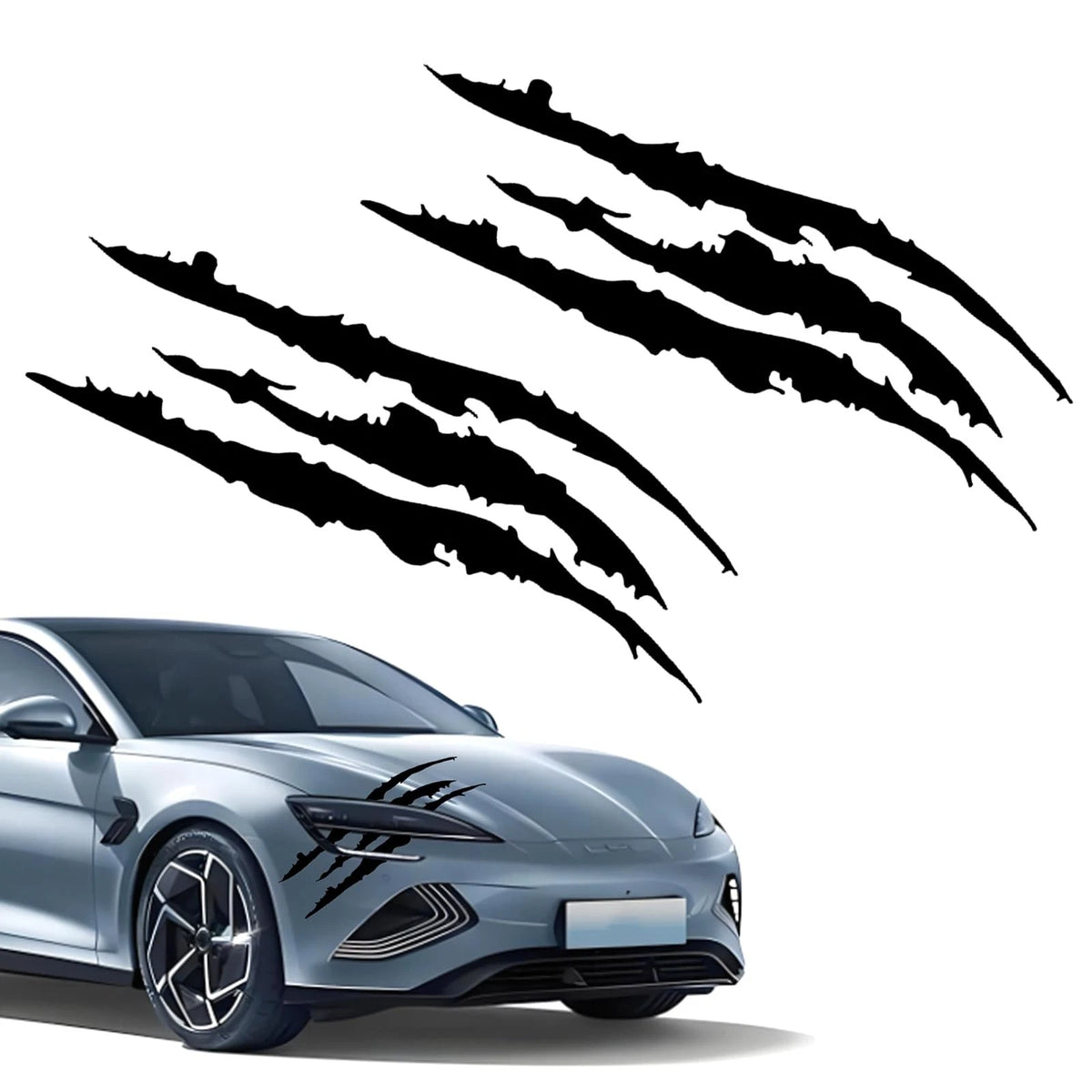 2X Claw Mark Decals for Car Headlight - T-CatZhuaTie-Black