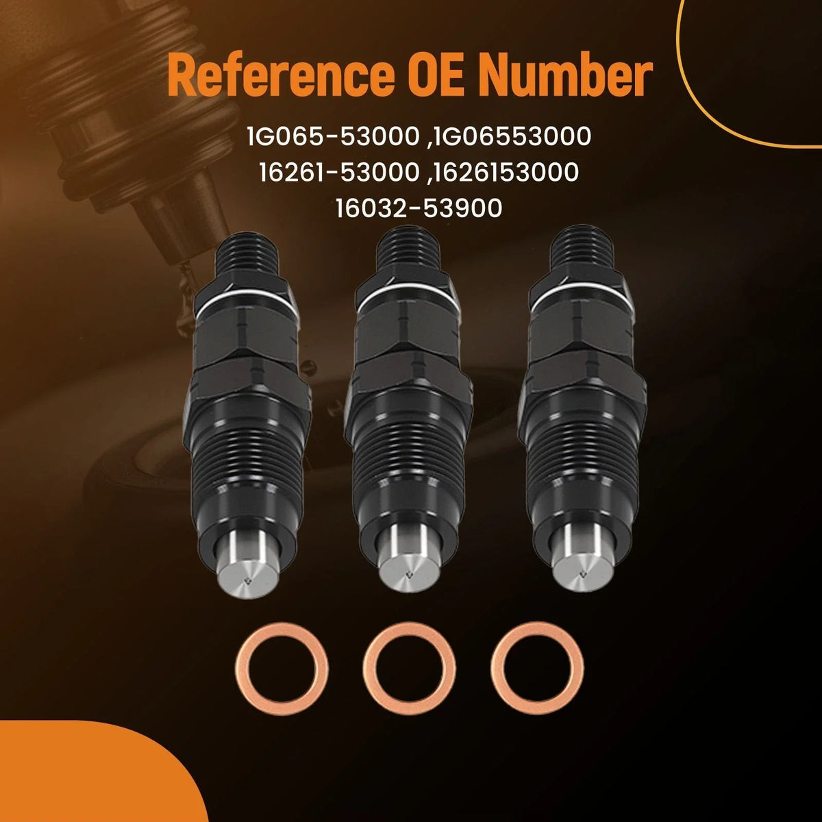 3X Fuel Injector Set for Kubota B7500DTN B7500HSD (2000–2005) 1G065-53000