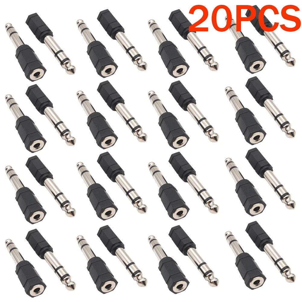 20PCS 3.5mm Stereo F to 1/4" Stereo M Audio Adapters