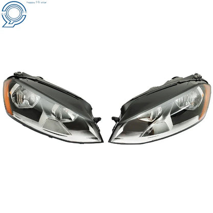 Halogen Headlight Assembly for Volkswagen Golf MK7 (2015–2017) Left + Right