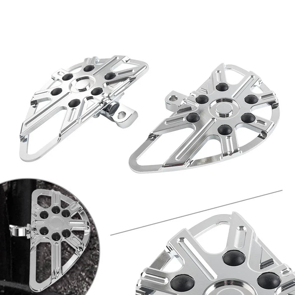 Pair Rear Footrest Floorboard Chrome for Harley Touring Softail