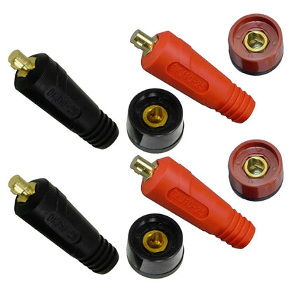 8 PCS TIG Welding Cable Panel Connector Socket Set Style DKJ10-25 & DKZ10-25