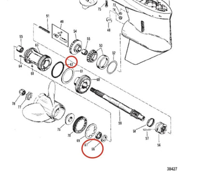 Lower Unit Seal Kit for Mercury Marine 30-125 HP (2/4-STR) 26-76868 26-70081