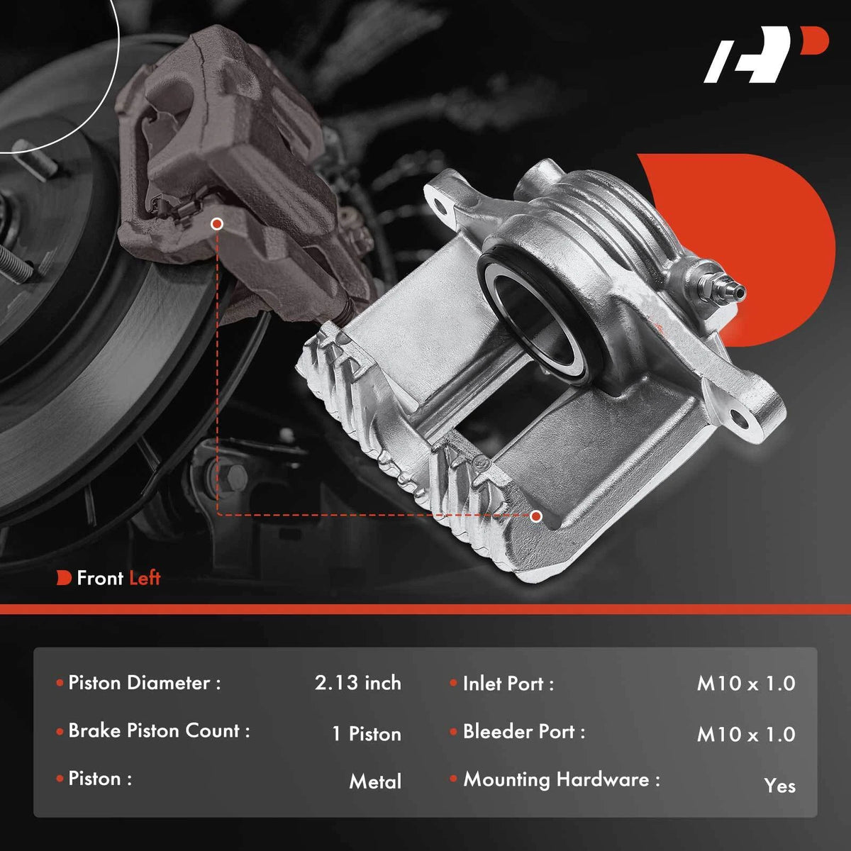 Front Left Disc Brake Caliper for Chevy Corvette (1984–1987) 14105945, 18-4184