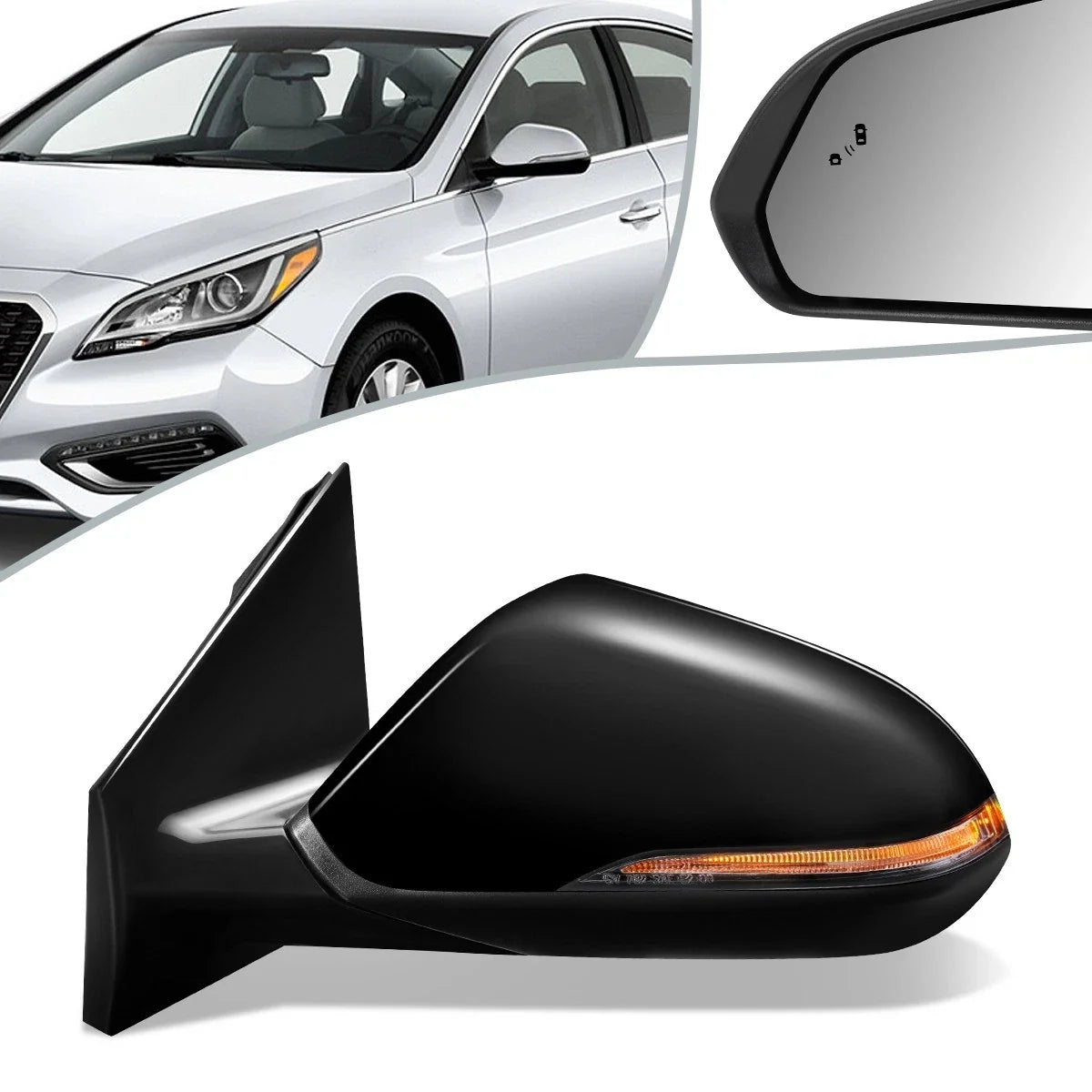 Folding Powered Heated Side Door Mirror for Hyundai Sonata (2015–2017) HY1320229