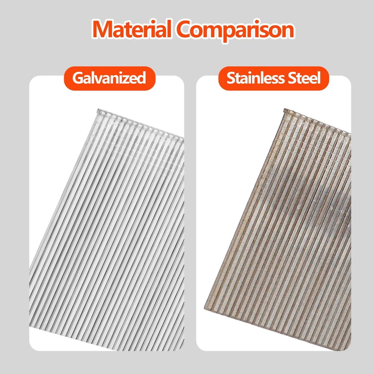 1100 pcs 18 Gauge Galvanized Brad Nails Set of 3 Sizes for Various Uses