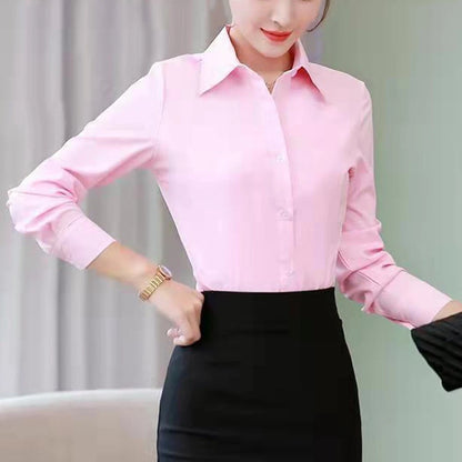 Ladies Office Business Shirt for Women Long Sleeve Blouse