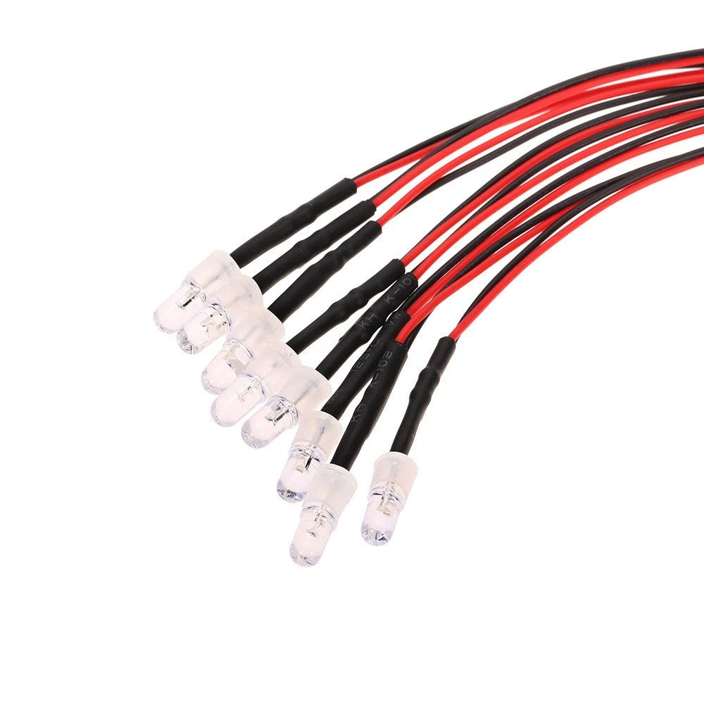 8pcs LED Lights Red & White for Traxxas Tamiya HSP SCX10 D90 (1/8 1/10)