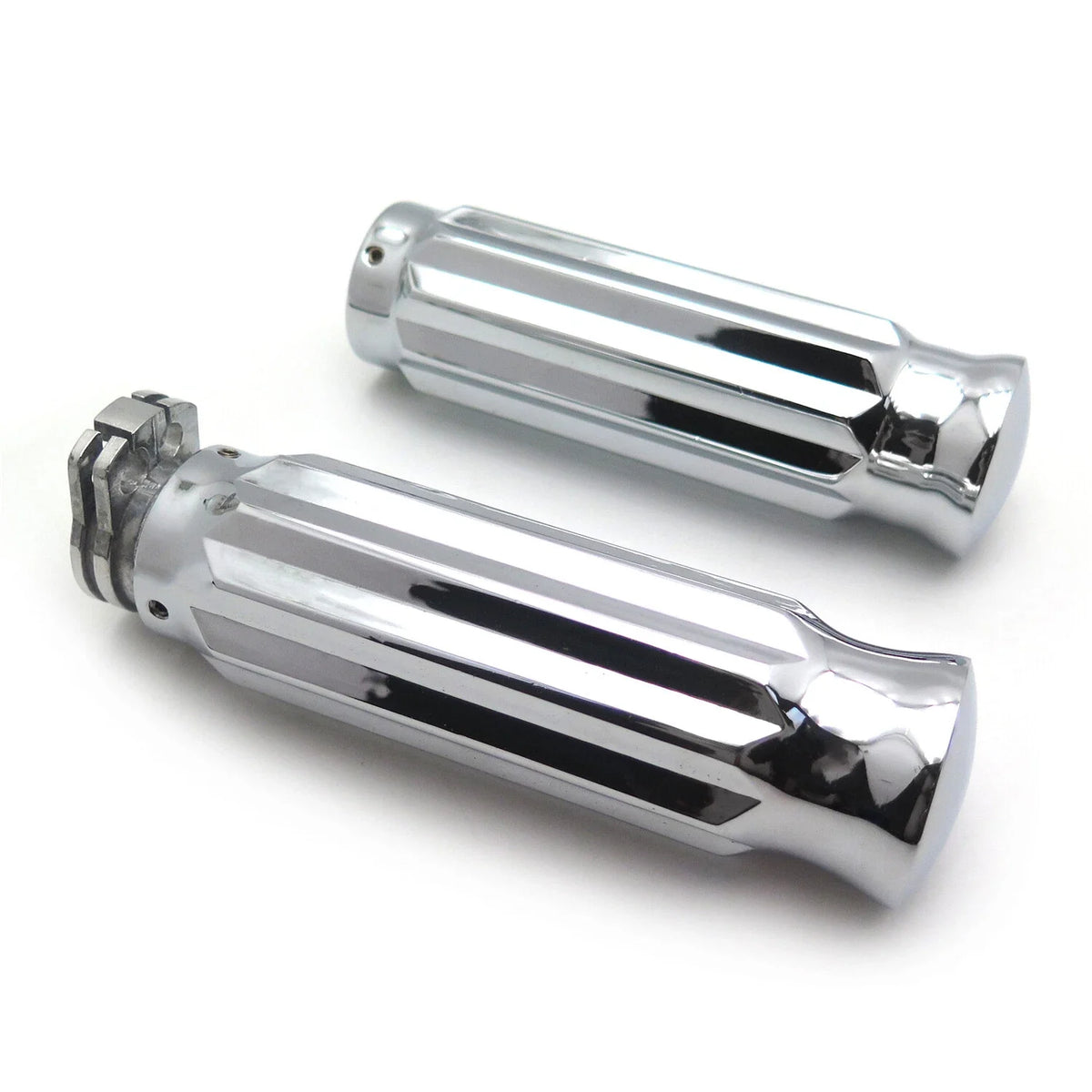 7/8" Chrome Handle Bar Hand Grips for Suzuki Kawasaki Yamaha Honda (22mm)