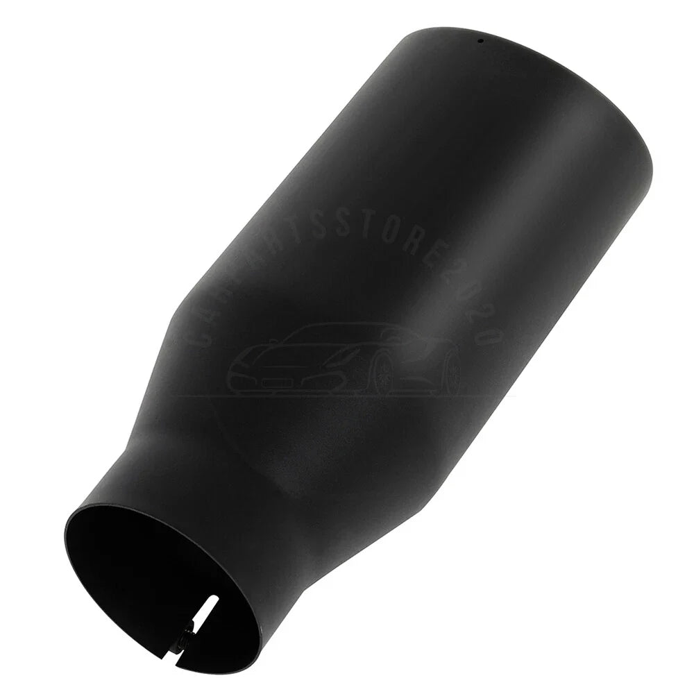 2X 4" Inlet 6" Outlet 15" Long Black Stainless Steel Exhaust Tip for