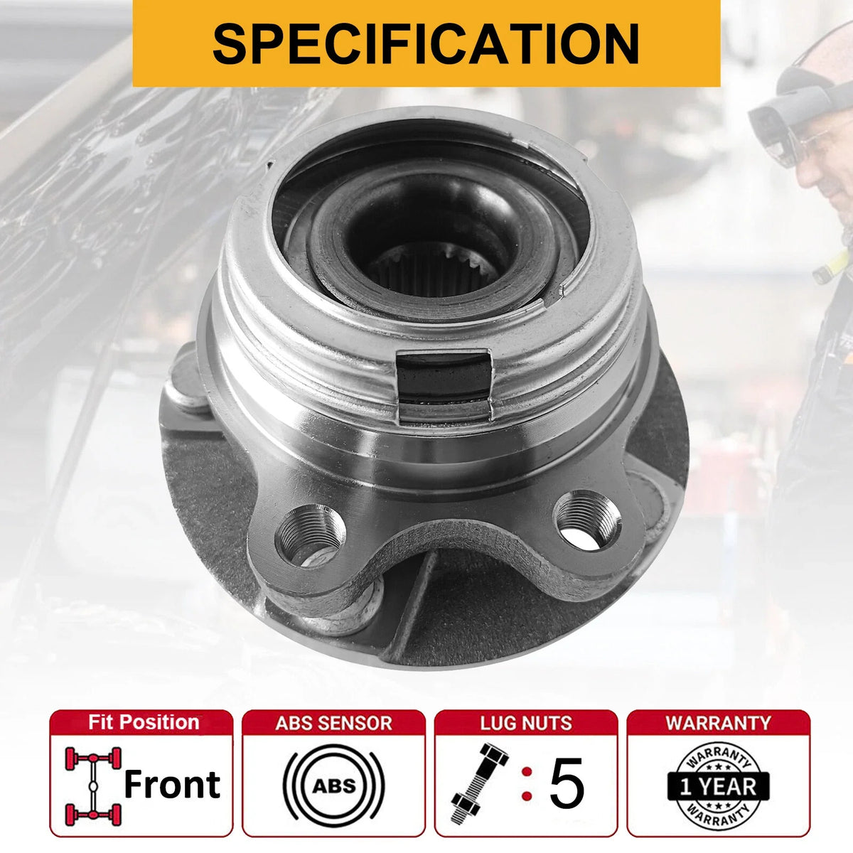 2X Front Wheel Bearing & Hubs 513310 for Nissan Murano (2003–2007)