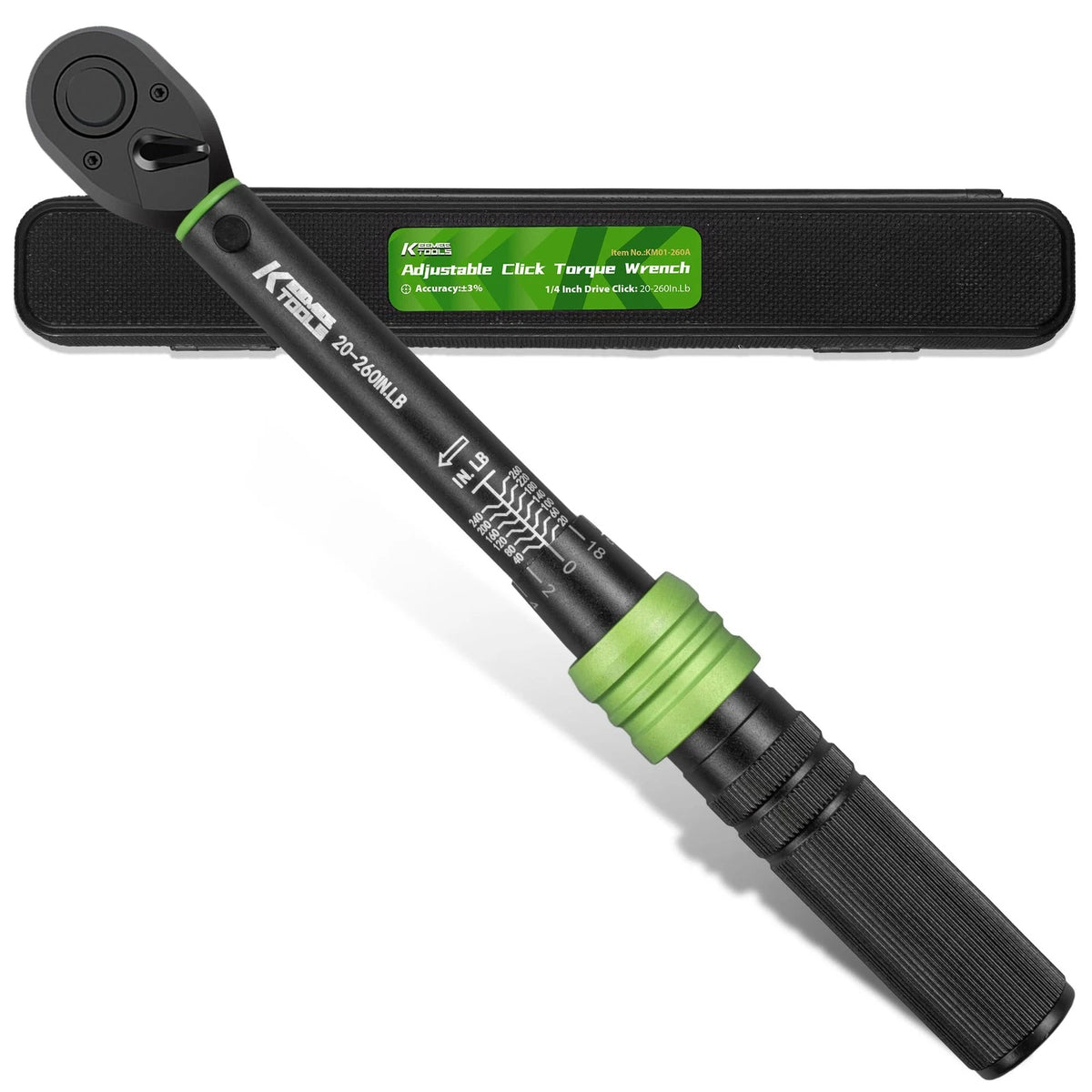 1/4-Inch Drive Click Torque Wrench for Universal Use (20-260 IN)