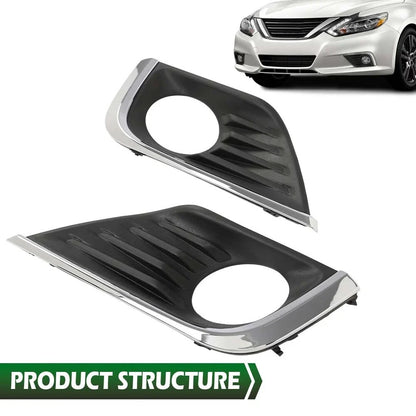Set of 2 Front Bumper Fog Light Bezels for Nissan Altima (2016–2018)