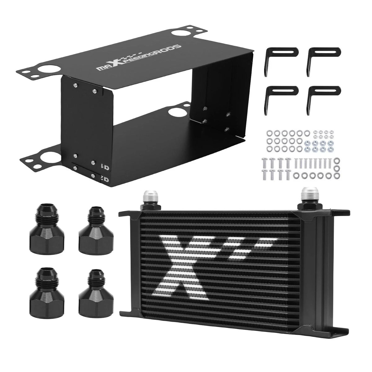 19-Row Transmission Oil Cooler for Universal Fit AN10 Inlet (Universal)