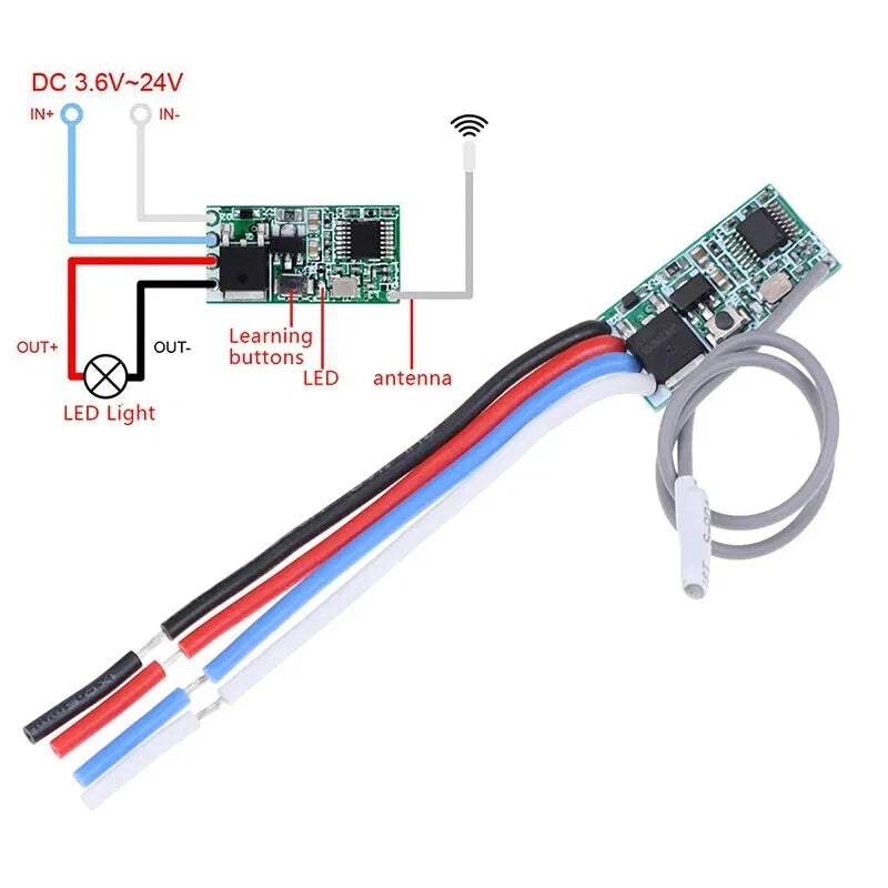 5X RF 433Mhz Relay Receiver Wireless Remote Control Light Switch Module