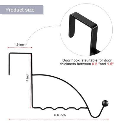 2X Over The Door Hooks Hanger for Sturdy Valet (Black)