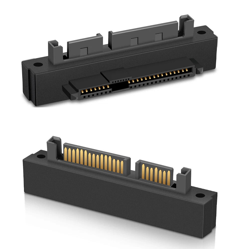 2PC SFF-8482 SAS to SATA 22 Pin 90 Degree Hard Disk Adapter
