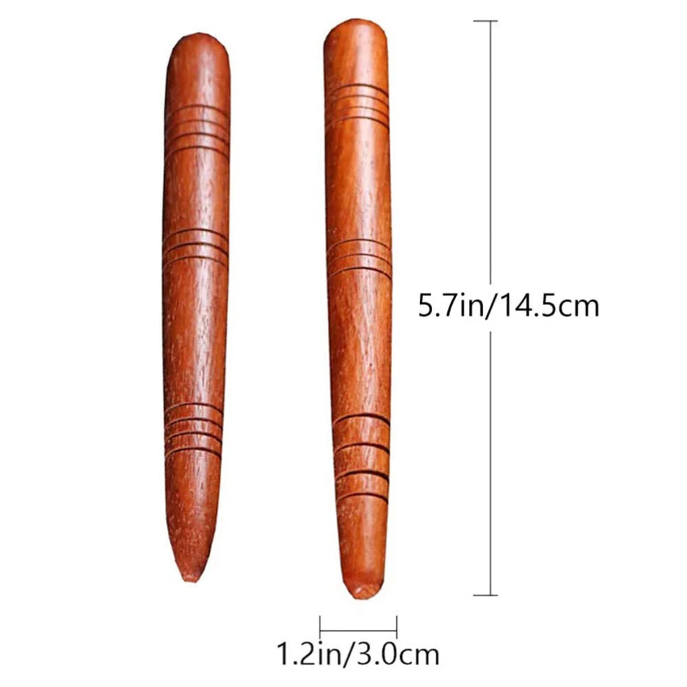 2X Wood Stick Hand Foot Massager for Reflexology Acupuncture