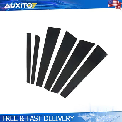 6PCS Gloss Black Door Window Pillar Post Trim for BMW 5-Series (1997–2003)