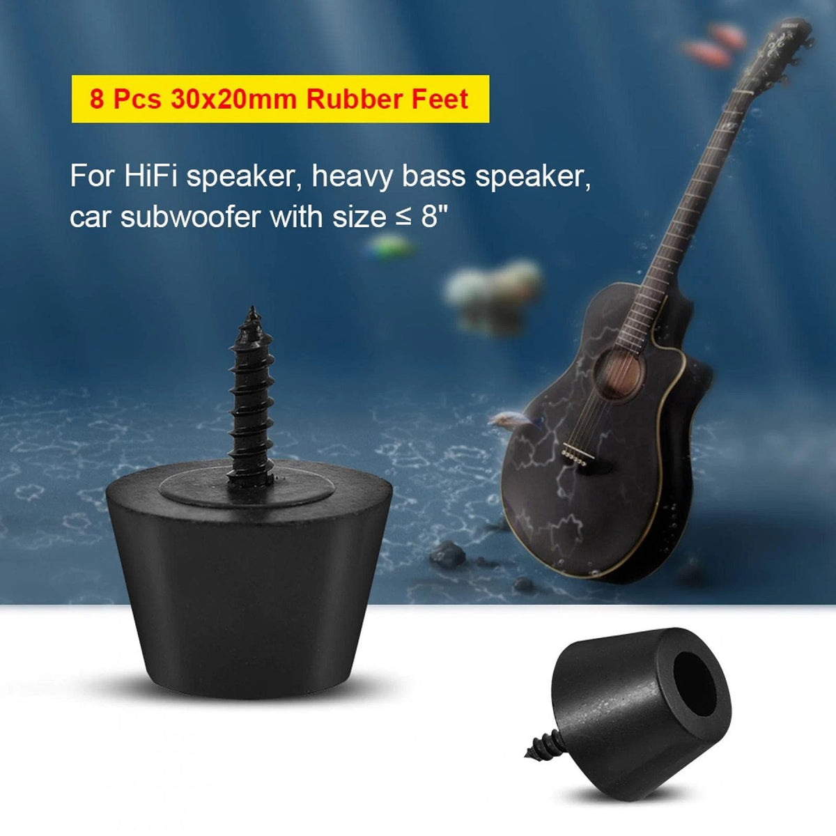 Set of 8 Rubber Feet Anti-Vibration Base Pad for Automotive Applications