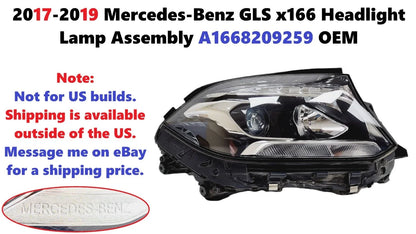 Headlight Lamp Assembly A1668209259 for Mercedes-Benz GLS X166 (2017–2019)