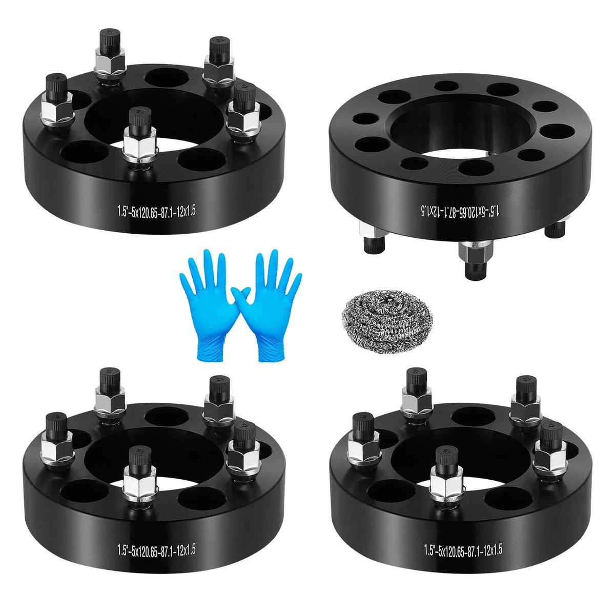 Set of 4 Wheel Spacers 1.5 Inch 5x4.75 M12x1.5 for Chevrolet S10 (1985–1993)