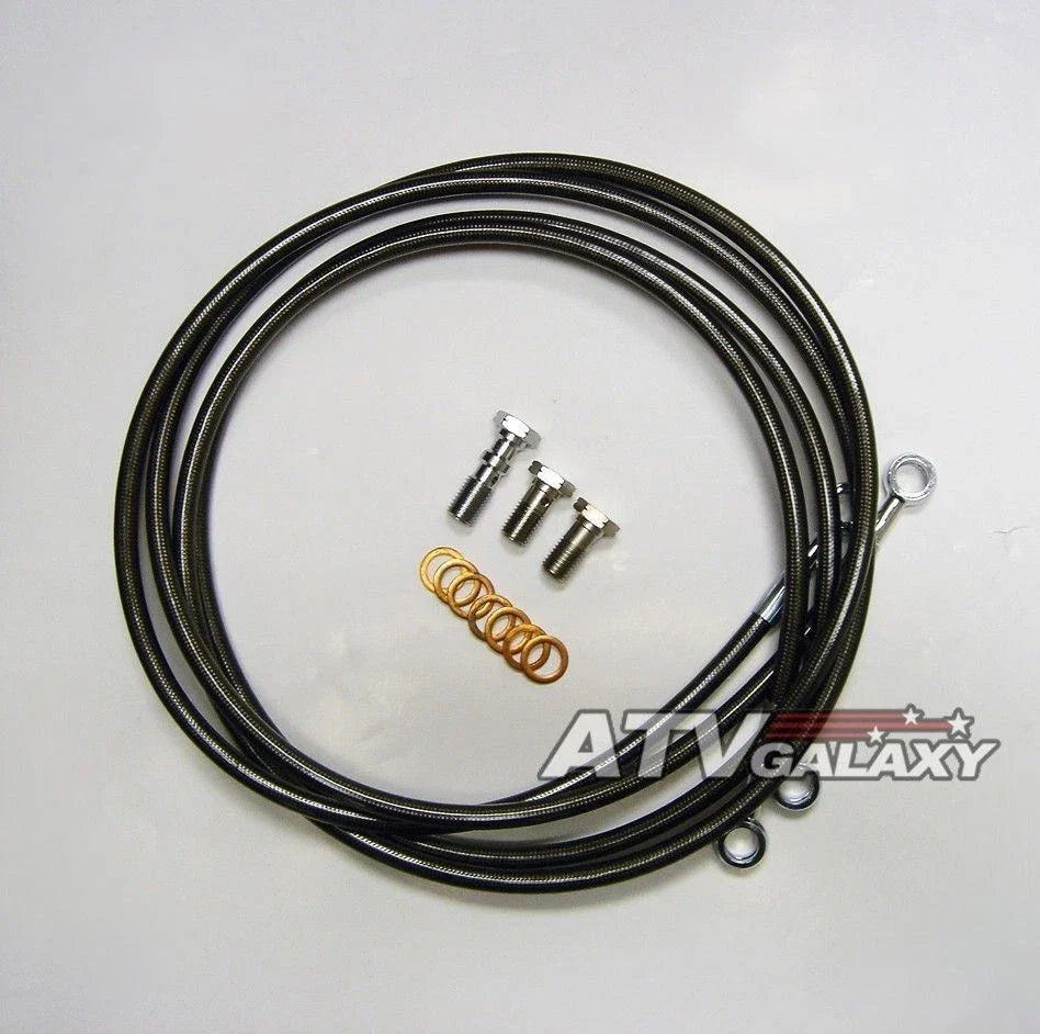2X Steel Braided Front Brake Lines Kit for Honda TRX400EX TRX400X (2000–2009)