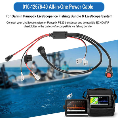 Power Cable for Garmin Panoptix LiveScope Transducer ECHOMAP
