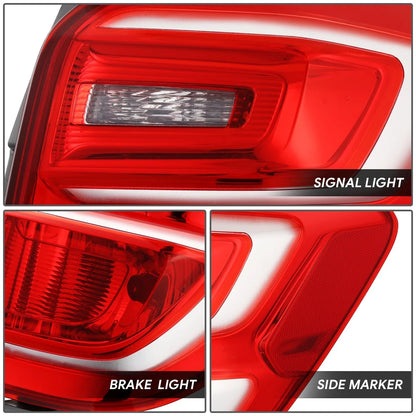 Chrome Housing Red Lens Taillight for Chevrolet Equinox (2016–2017)